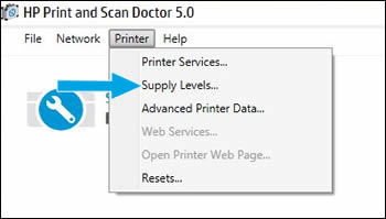 Click Supply Levels in the drop-down menu