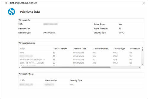  Example of the Wireless Info window